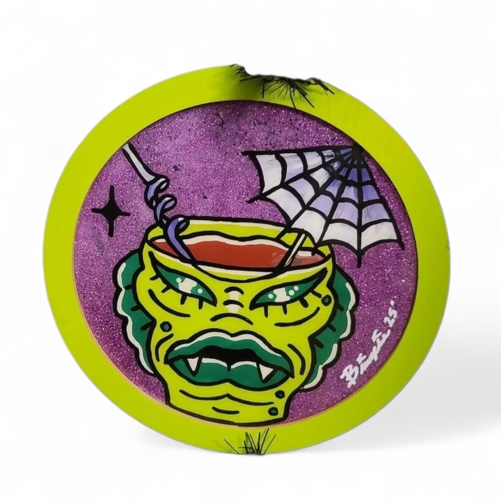 Purple and Green Monster Wall Decor Retro